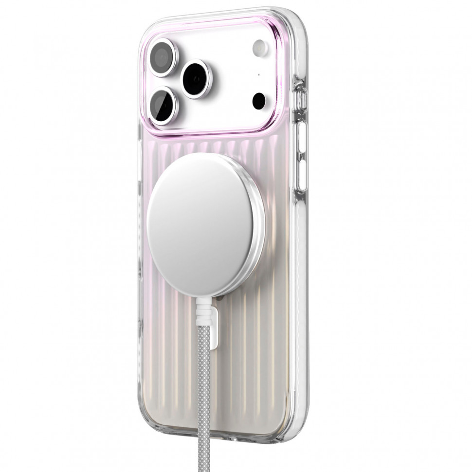 Чехол защитный VLP Pulse Case MagSafe для iPhone 17 Pro Max Перламутровый