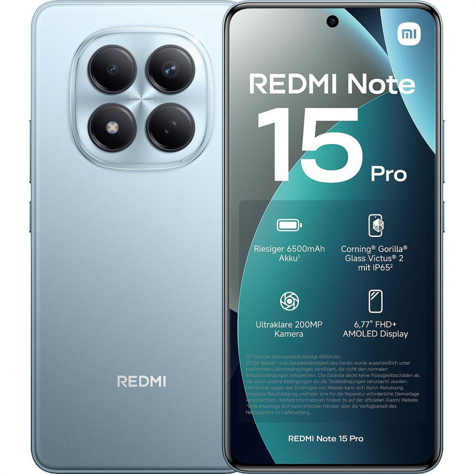 Смартфон Xiaomi Redmi Note 15 Pro 4G 12/512GB Голубой (Glacier Blue)