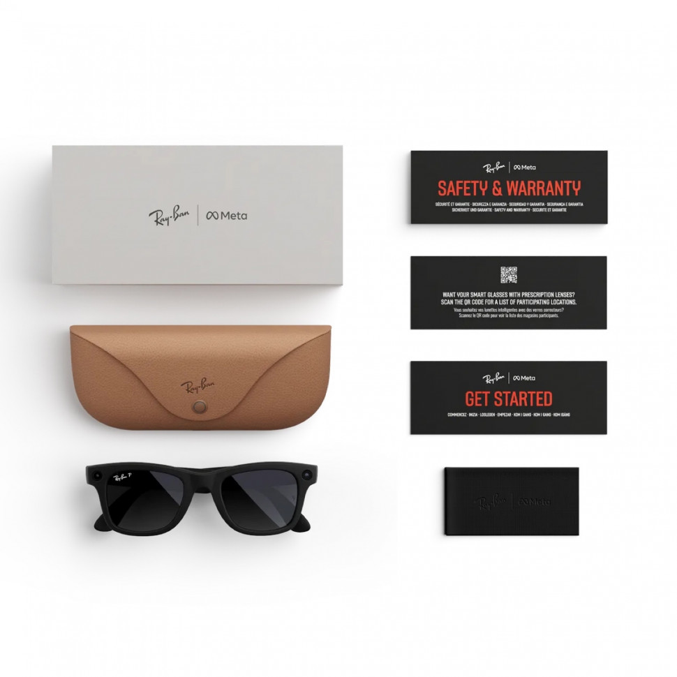 Умные очки Ray-Ban Wayfarer (Gen 2) Matte Black Polarized Gradient Graphite (M)