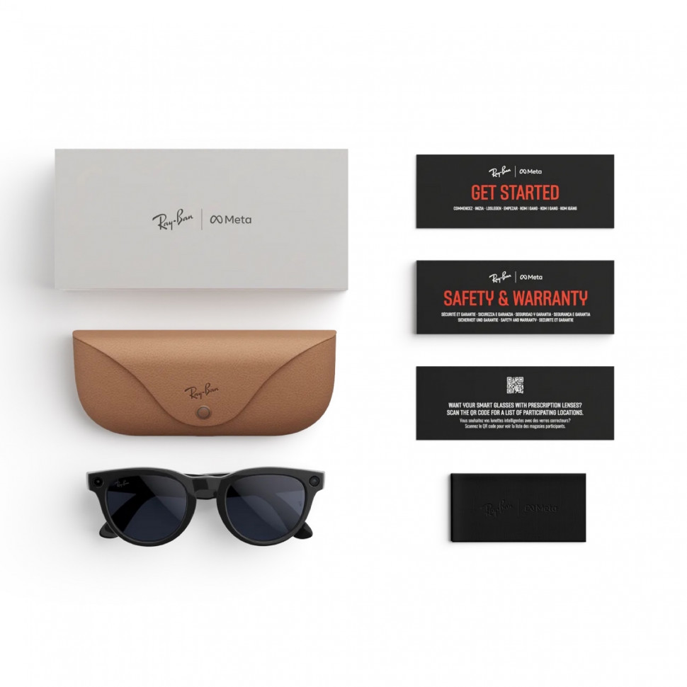 Умные очки Ray-Ban Headliner (Gen 2) Shiny Black Clear/Sapphire Transitions (RW4013)